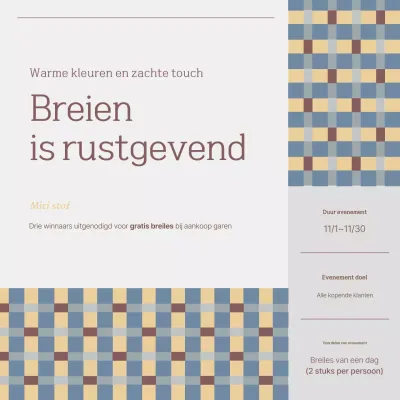 Promotie van Beige's Simple Knitting Room-evenement