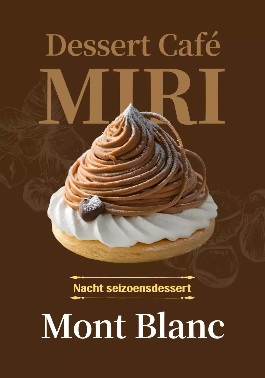 Bruine luxe dessertadvertentie