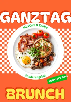 Orange Retro Brunch Menü Aktion