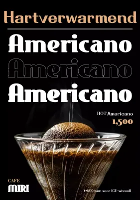 Zwarte moderne koffie advertentie