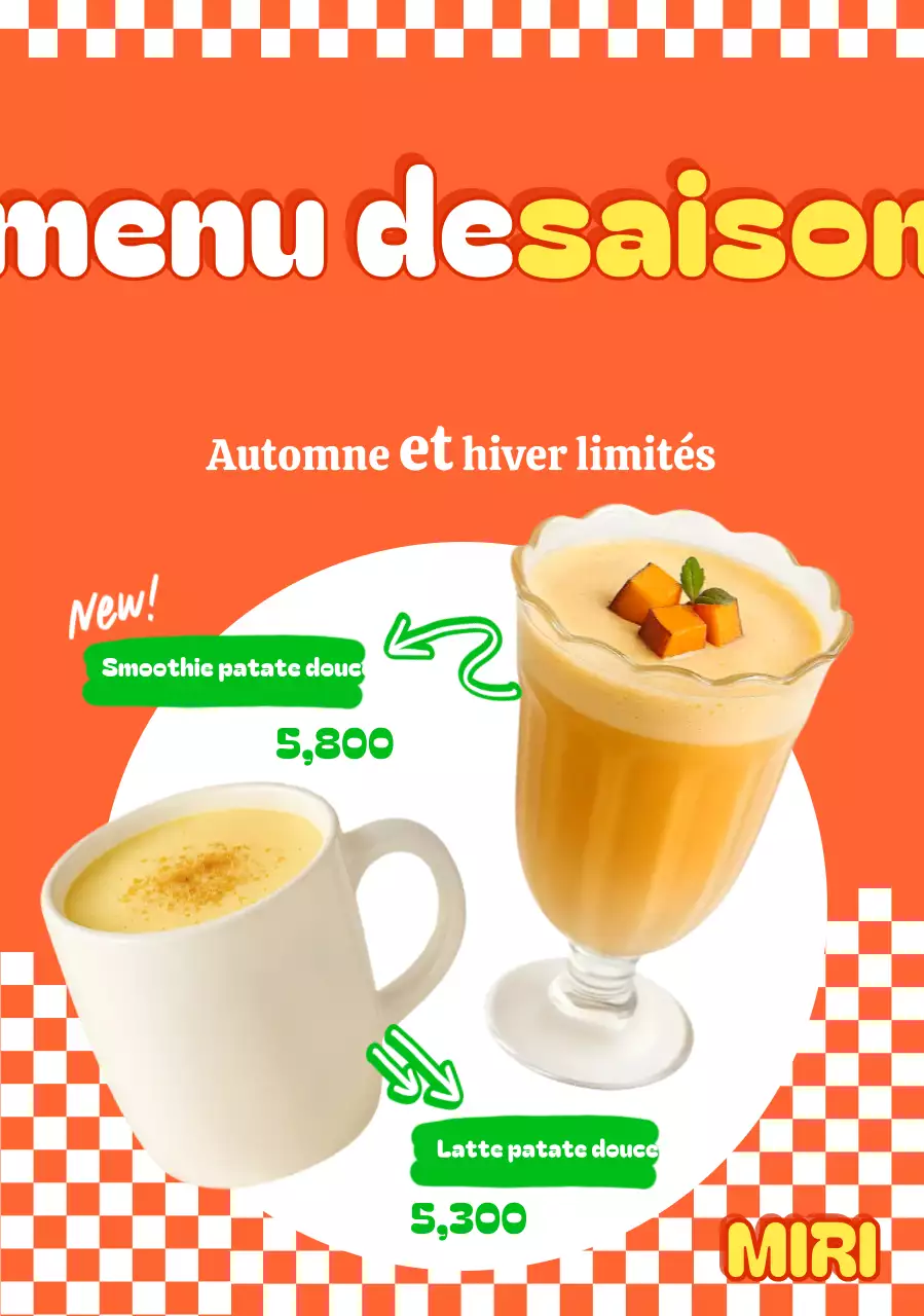 Promotion du menu Orange Pop