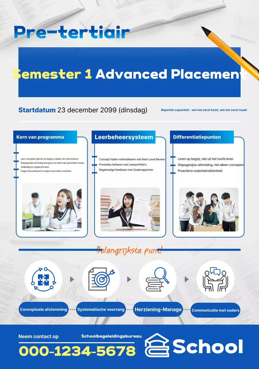 Promotie van de Blauwe Moderne Academie