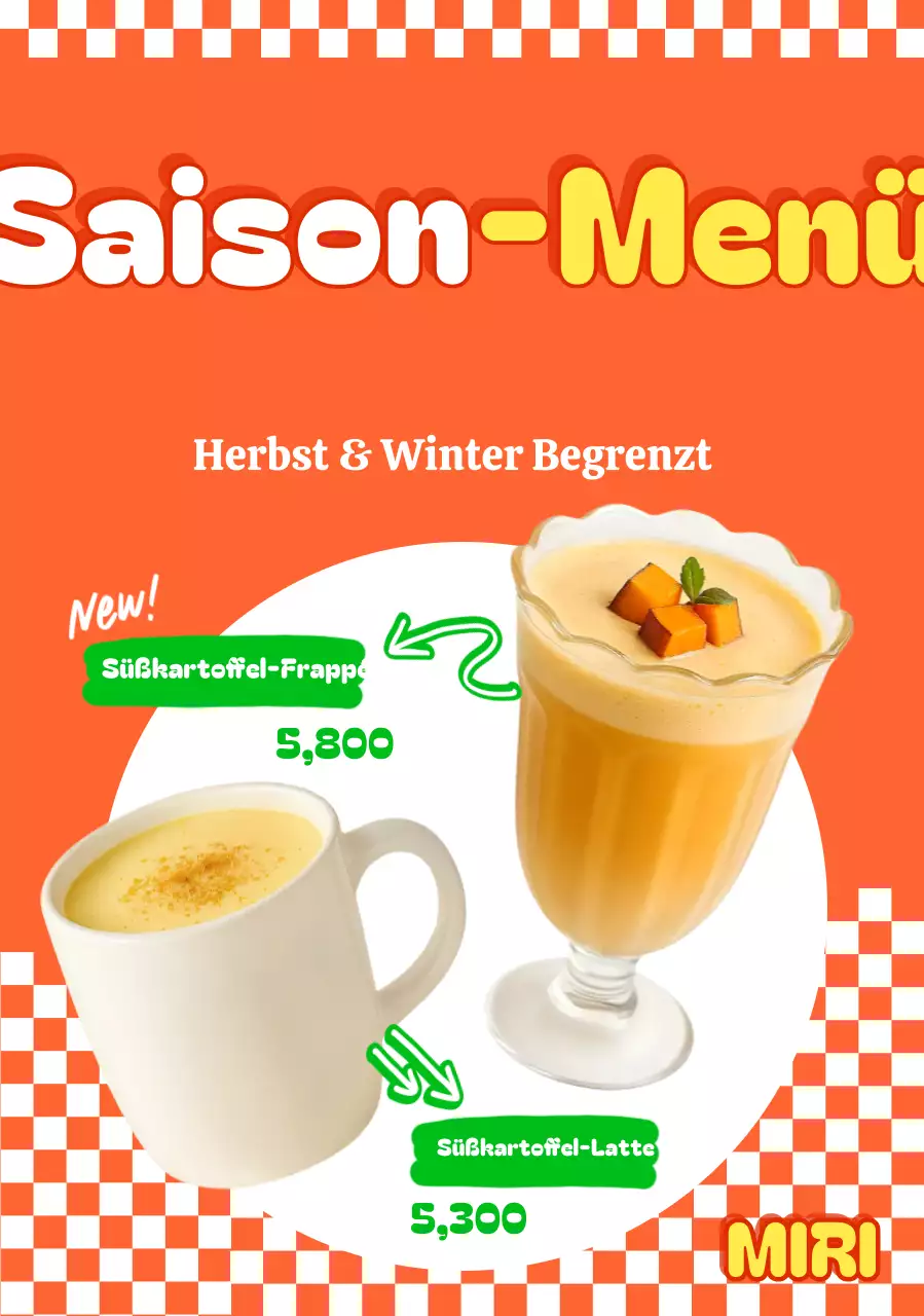 Orange Pop Menü-Aktion