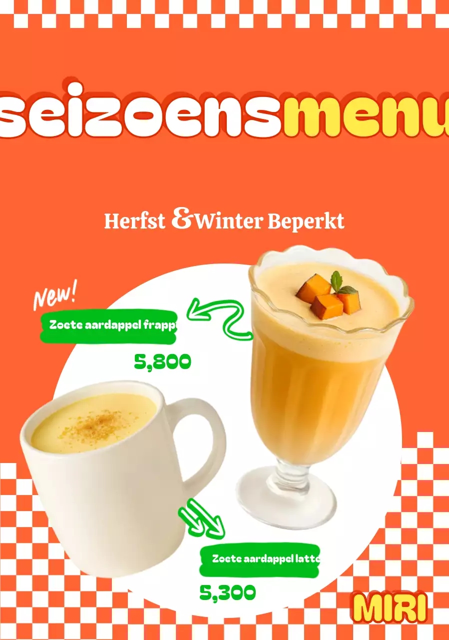 Orange Pop Menu Promotie