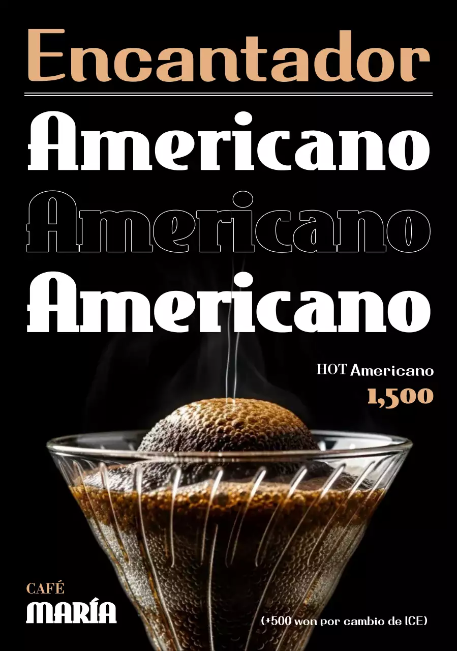 Anuncio de café negro moderno