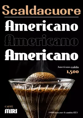 Pubblicità del caffè moderno nero