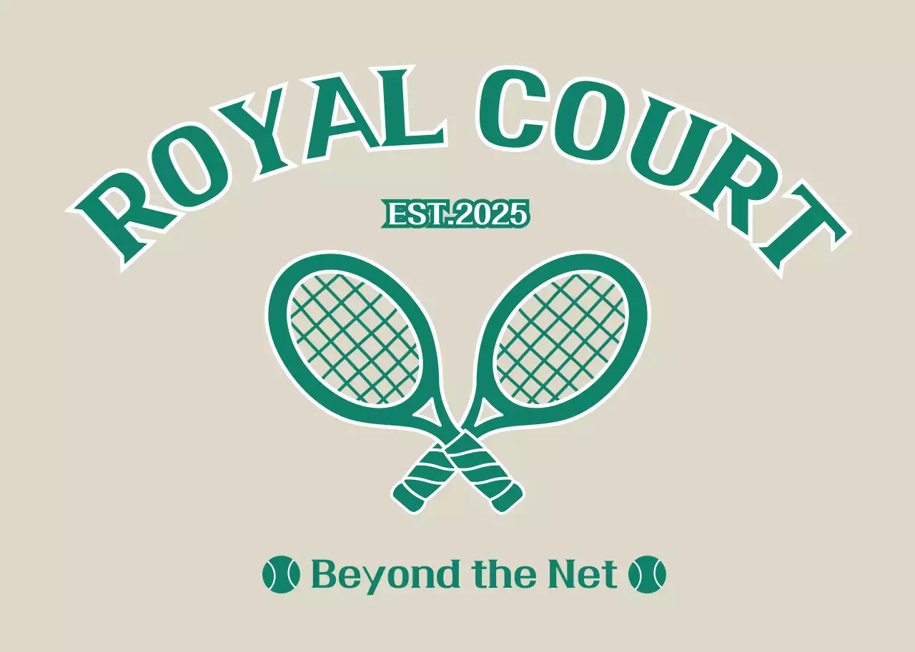 ベージュ クラシック テニス ロゴ テニス