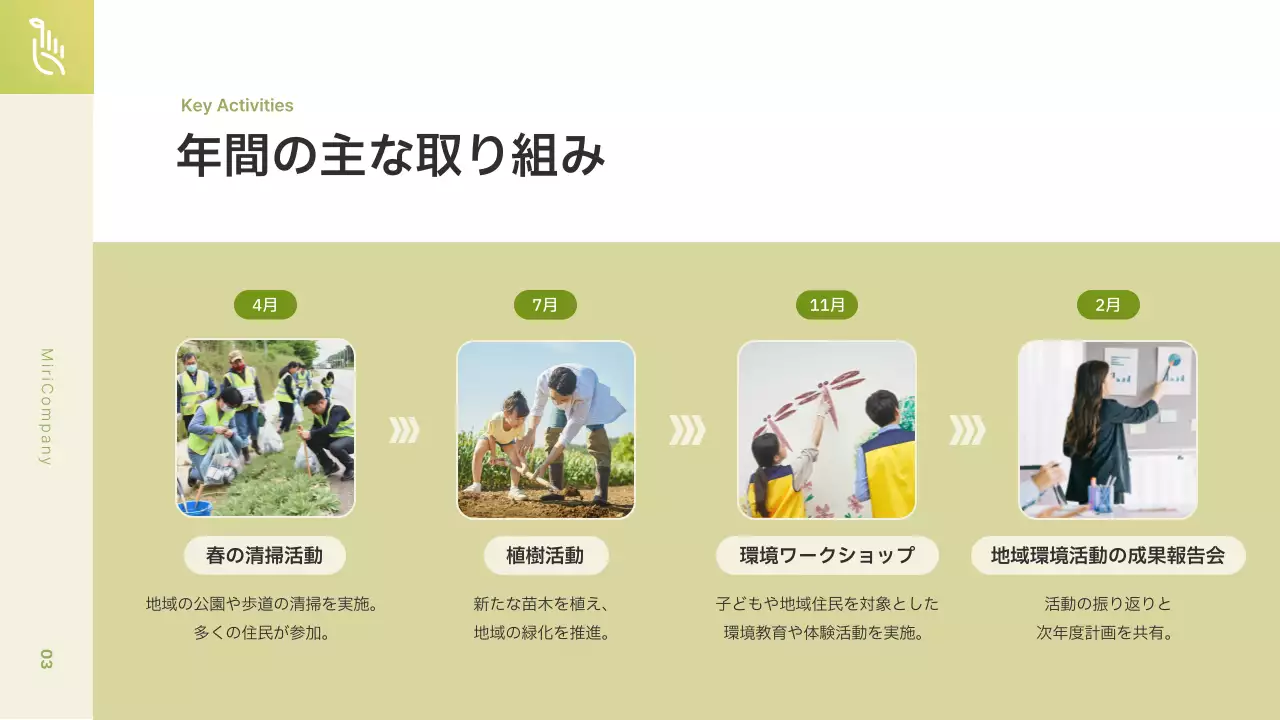 アイボリー シンプル 環境 プレゼンテーション