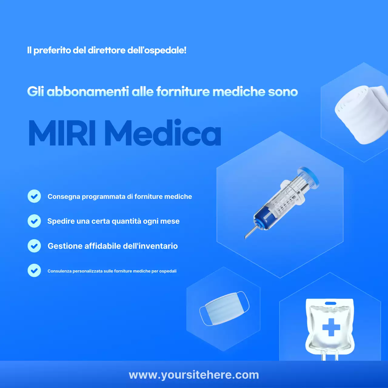 Pubblicità di abbonamento a Blue's Modern Medical Supplies