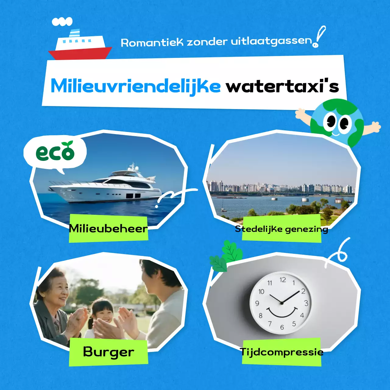 Blauwe milieuvriendelijke reclamepromotie