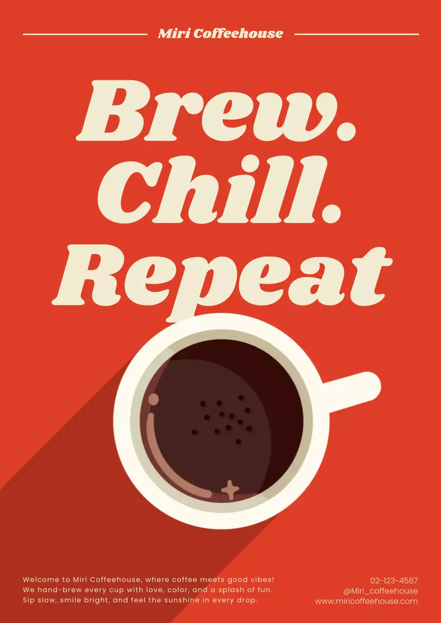 빨강 모던 커피 광고