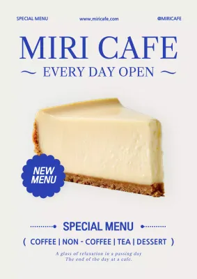 아이보리 모던 카페 메뉴 홍보