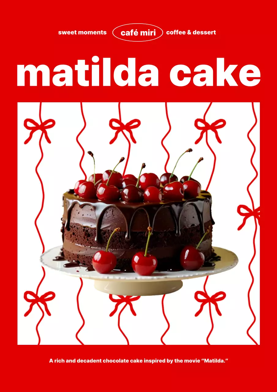 빨강 심플 디저트 광고