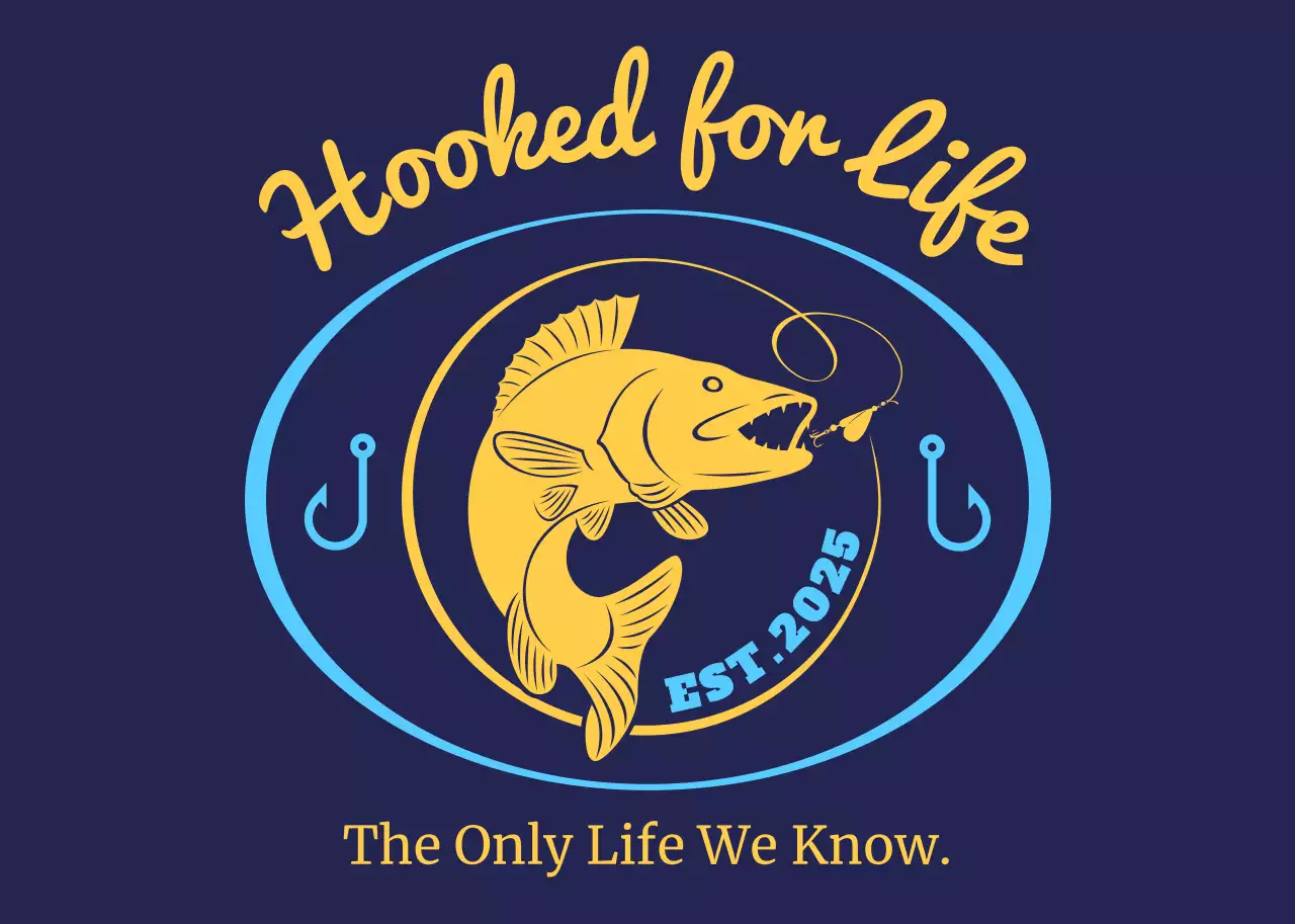 青 シンプル 釣り ロゴ 釣り