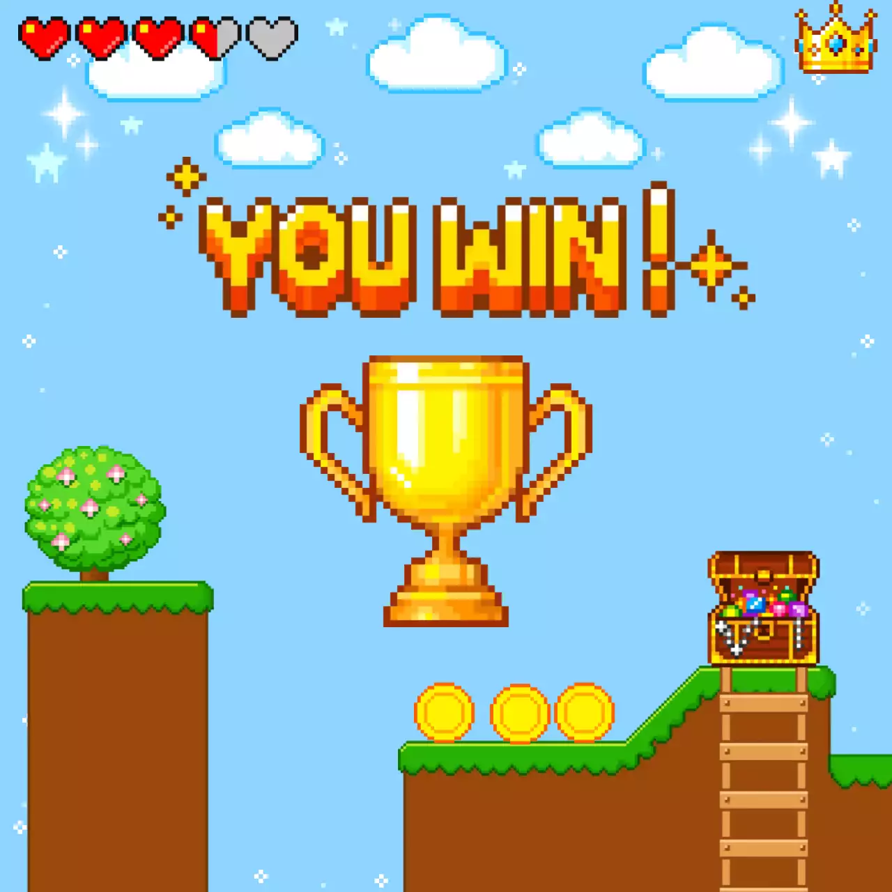 하늘색 레트로 게임 상장