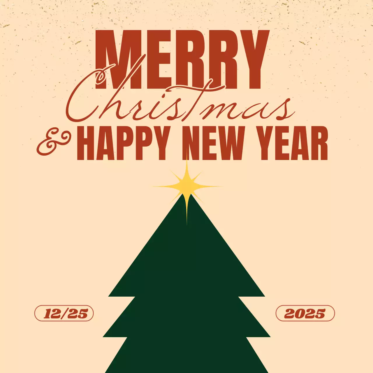 beige retro holiday greetings card