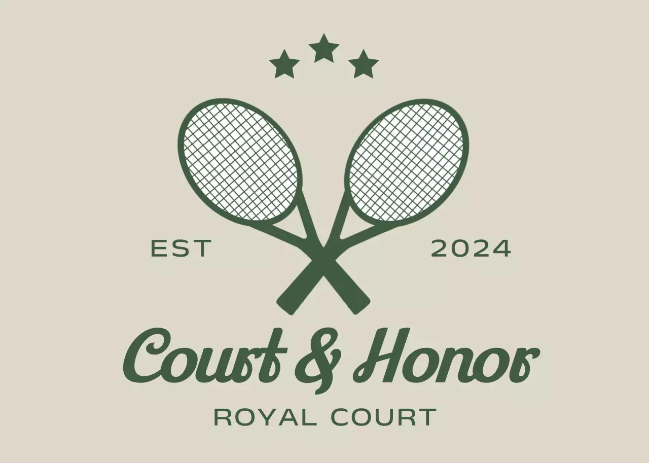 ベージュ クラシック スポーツ ロゴ テニス