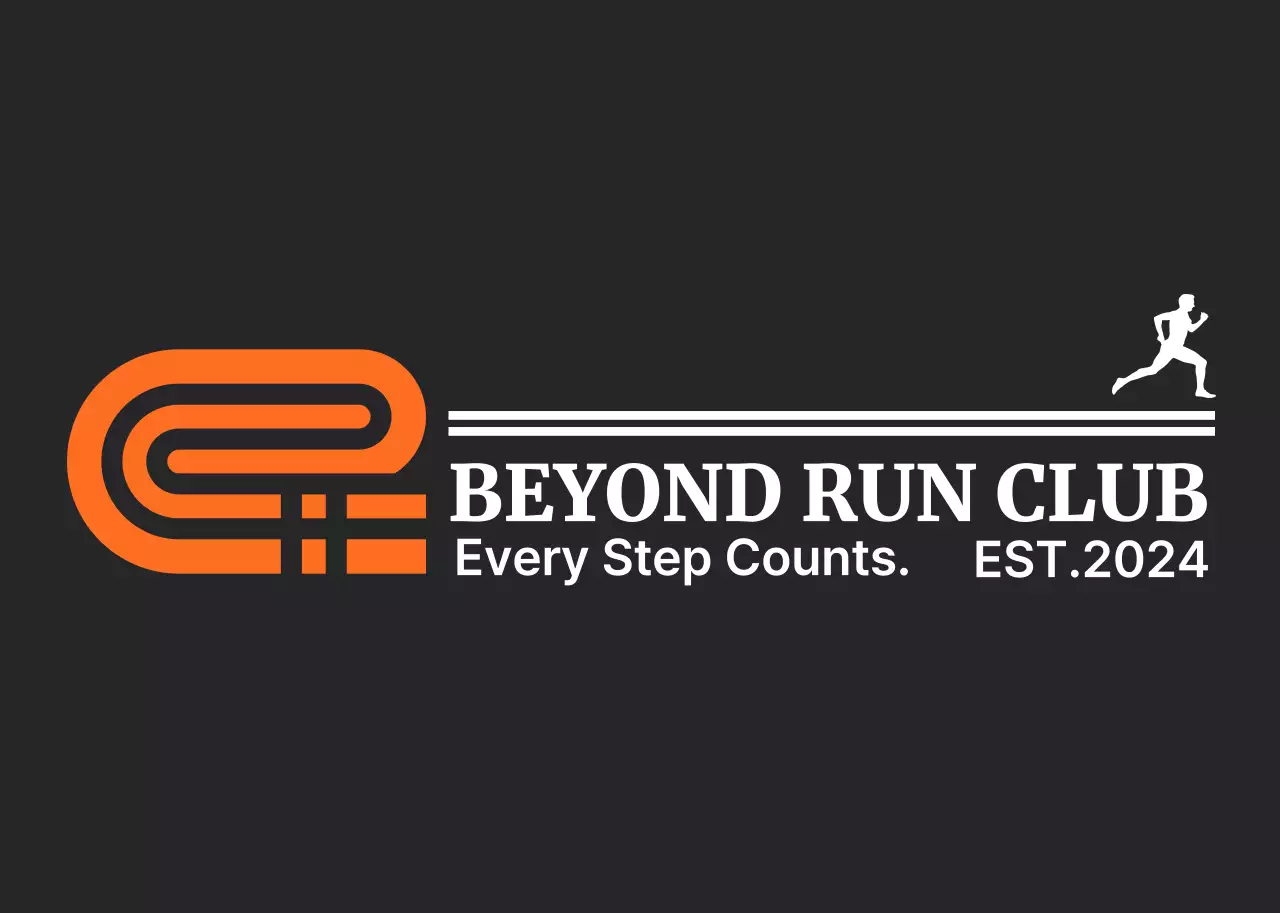 黒 モダン ランニング ロゴ  ランニング