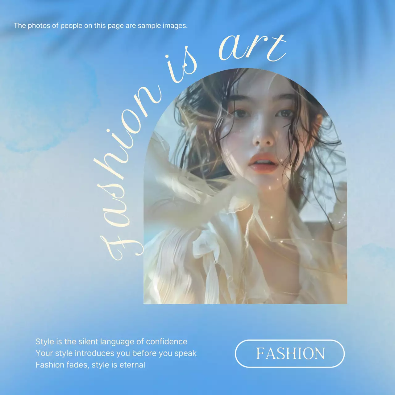 blue simple fashion advertisement