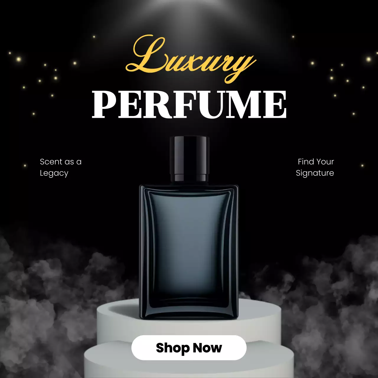 검정 럭셔리 향수 광고
