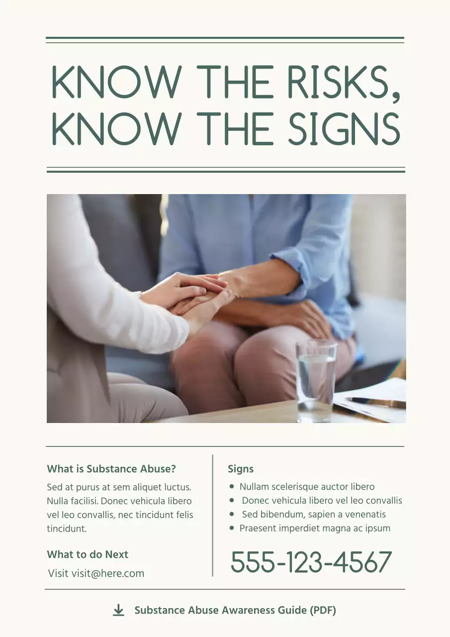 Beige Professional Substance Awareness Guide Web Poster