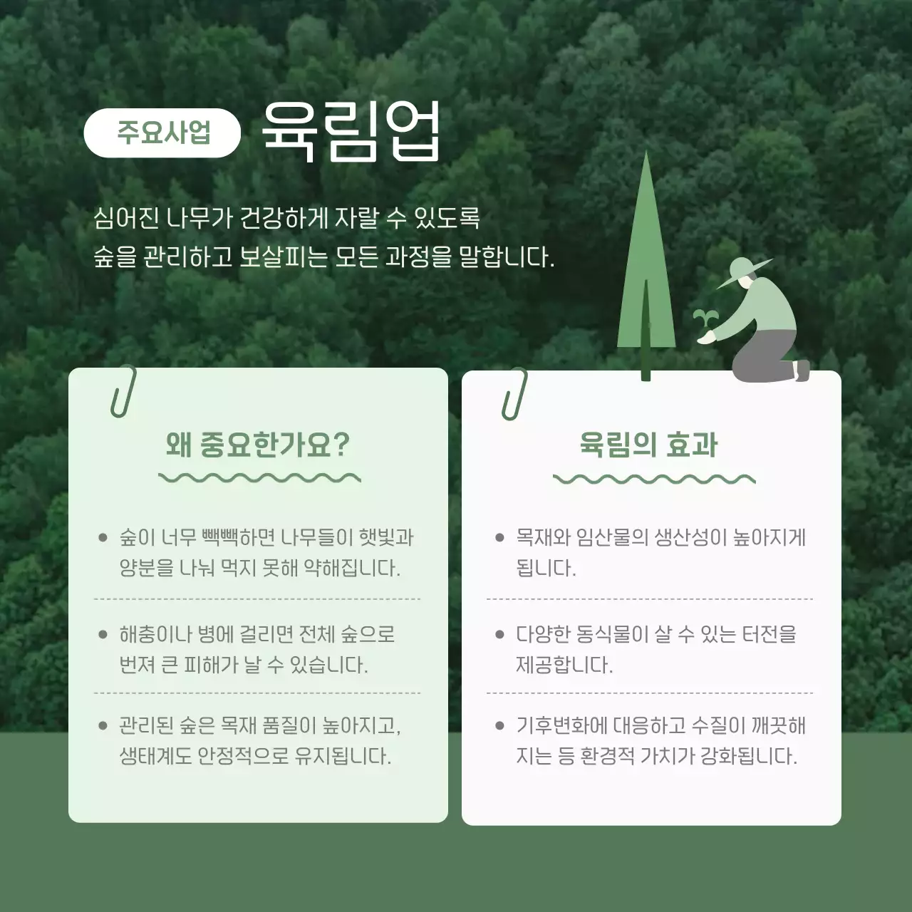 초록 자연 환경 보호 홍보
