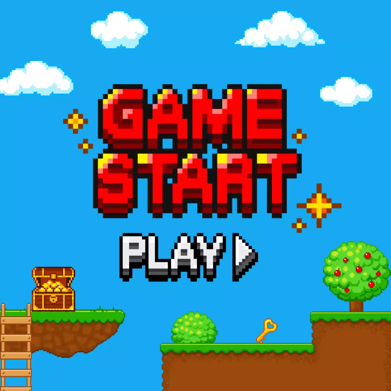 하늘색 레트로 게임 광고