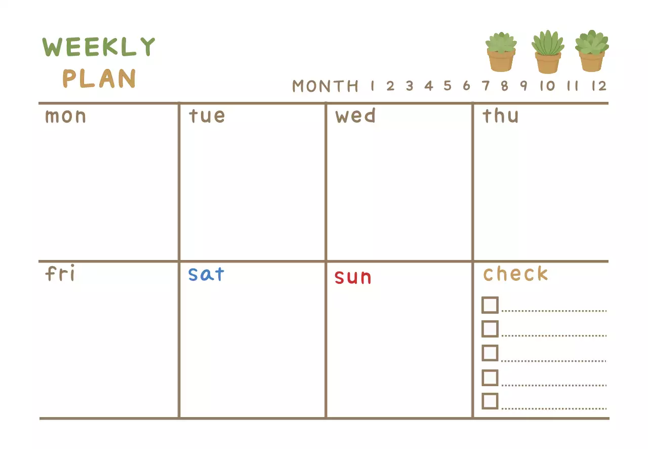 Kế hoạch hàng tuần của Simple Plant