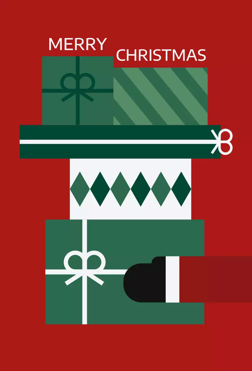 빨강 초록 심플 크리스마스 연하장