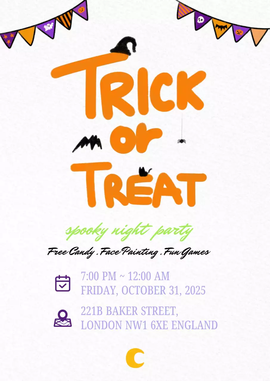 스푸키 할로윈 파티 초대장 Trick or Treat