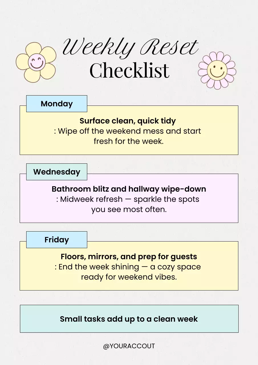 Pastel Minimal Cleaning Planner