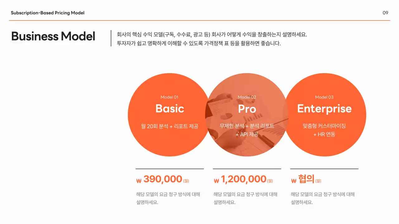 주황 모던 비즈니스 기획서 IR