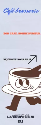 Publicité du café rétro orange