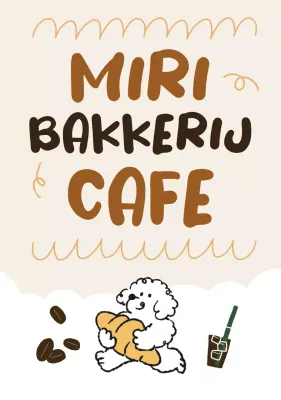 Beige schattige café-promotie