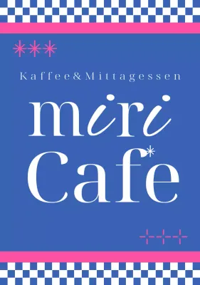 Blaue moderne Café-Werbung