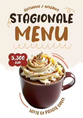 Menù delle bevande semplici Beige