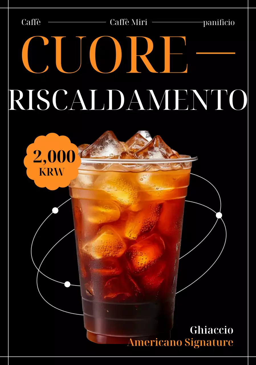 Pubblicità del caffè moderno arancione