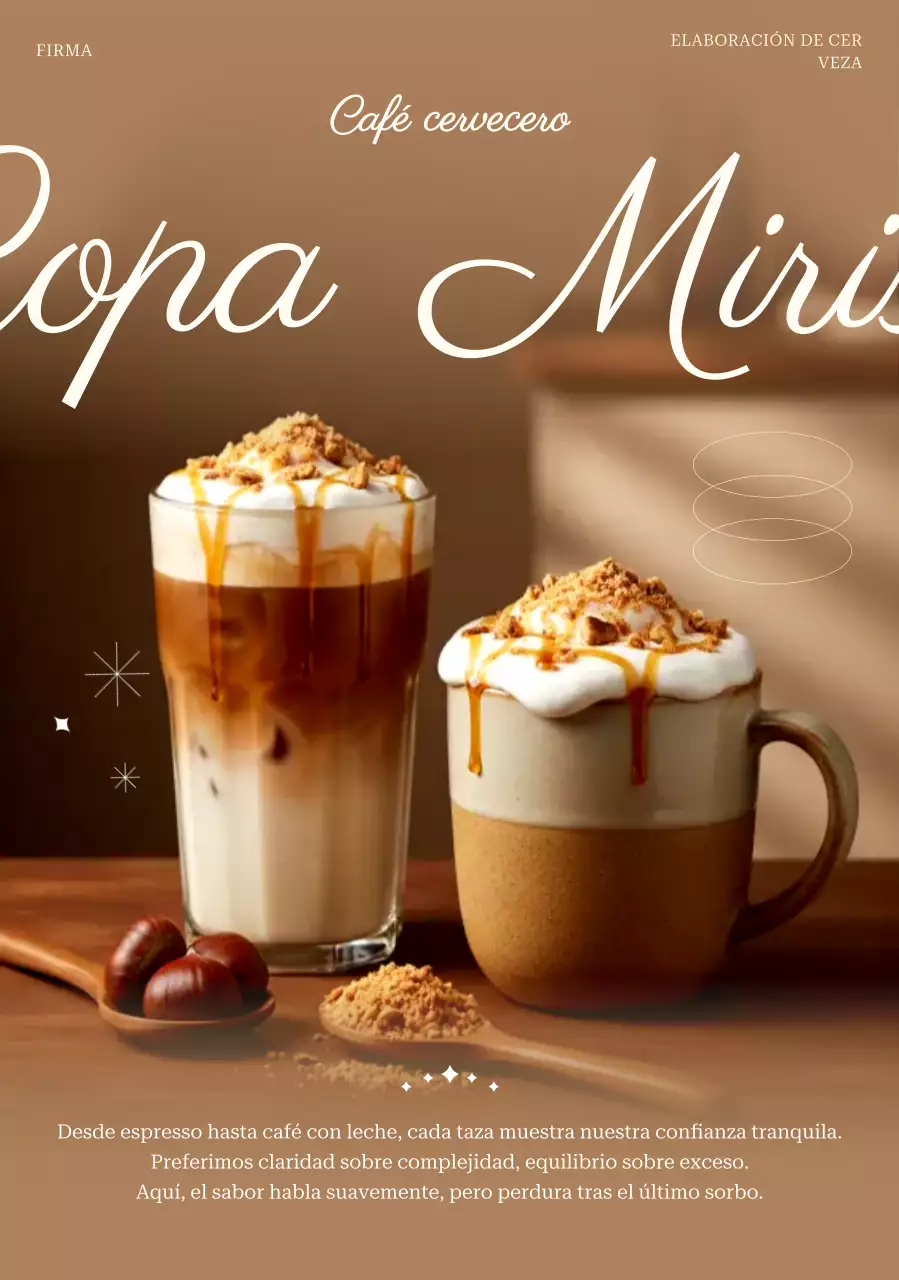 Anuncio de café premium marrón