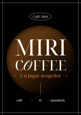 Logotipo de cafetería moderna negra