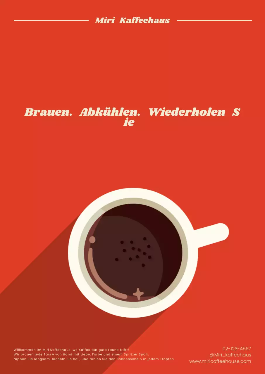Rote moderne Kaffeeanzeige