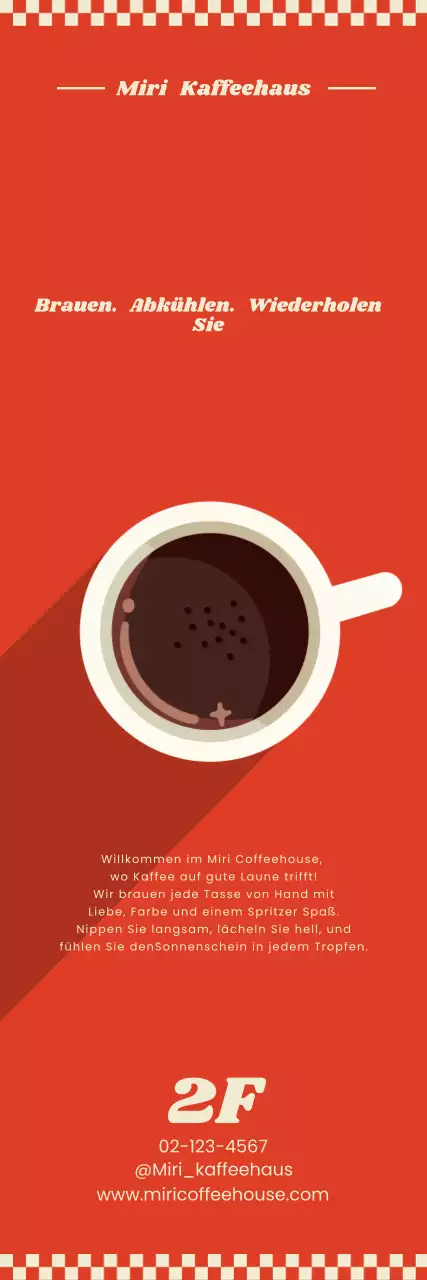 Rote Retro-Café-Werbung