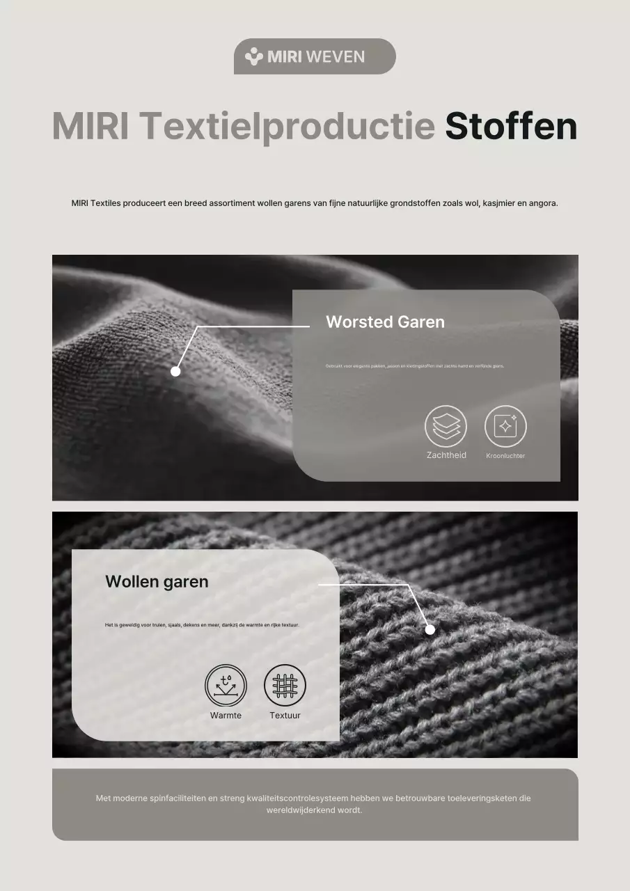 Grijze eenvoudige stoffenadvertentie