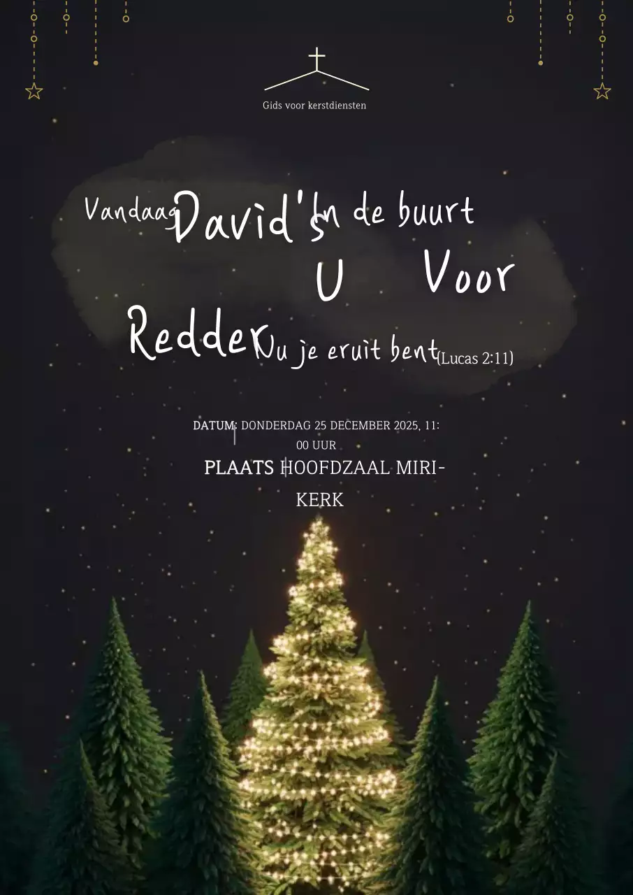 Zwarte Eenvoudige Kerstdienstgids