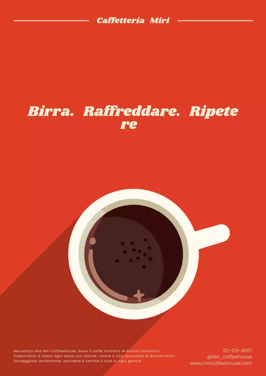 Pubblicità del caffè moderno rosso