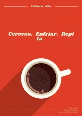 Anuncio de café moderno rojo