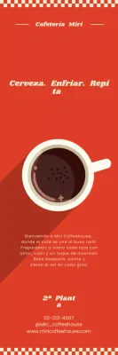 Anuncio de cafetería retro roja