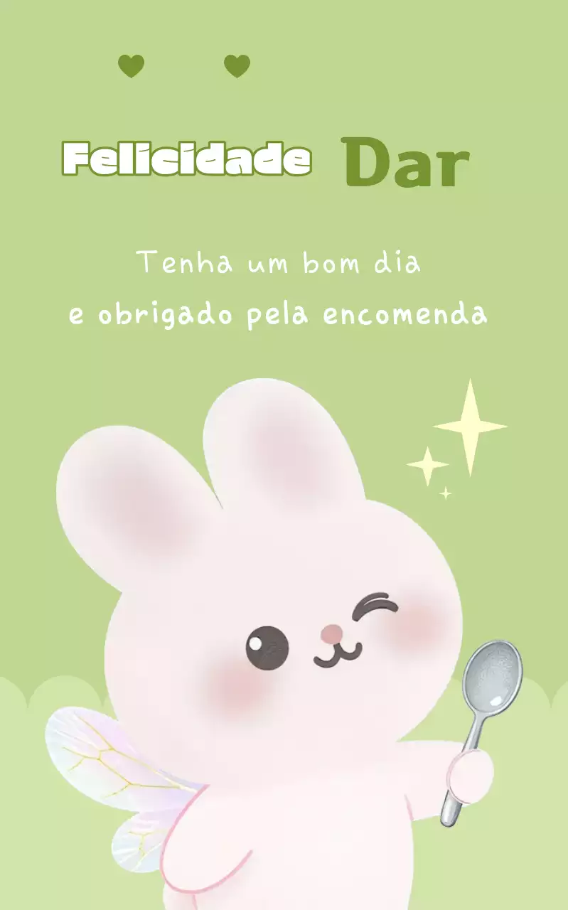 Promoção do personagem verde fofo