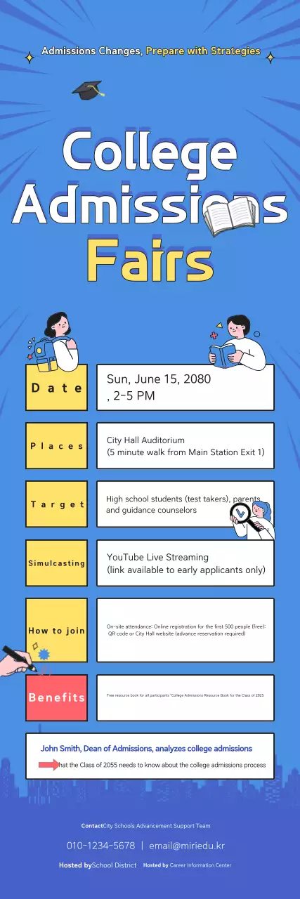 Guia da Sessão Informativa sobre Educação Moderna Azul