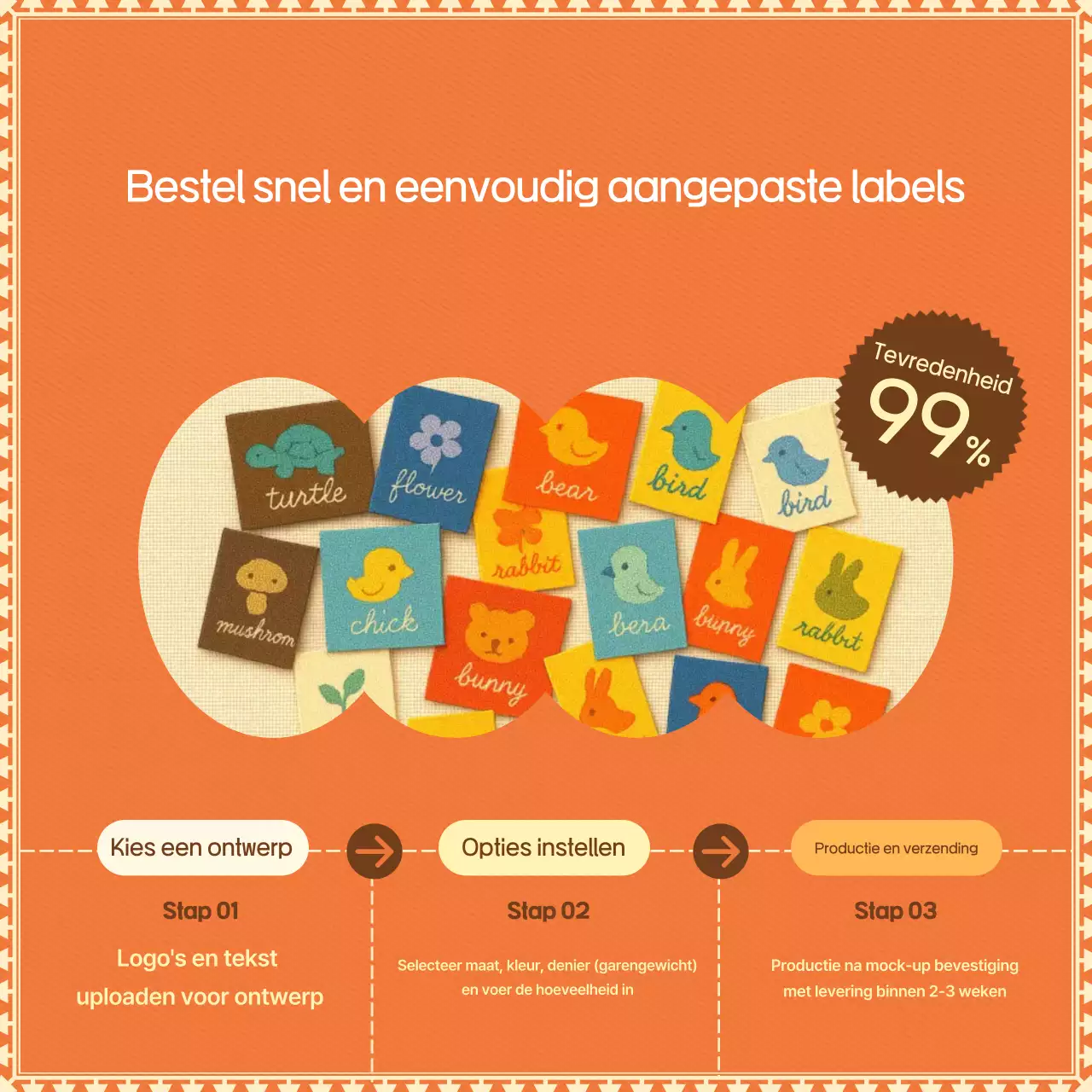 Handleiding voor de productie van een eenvoudig oranje label