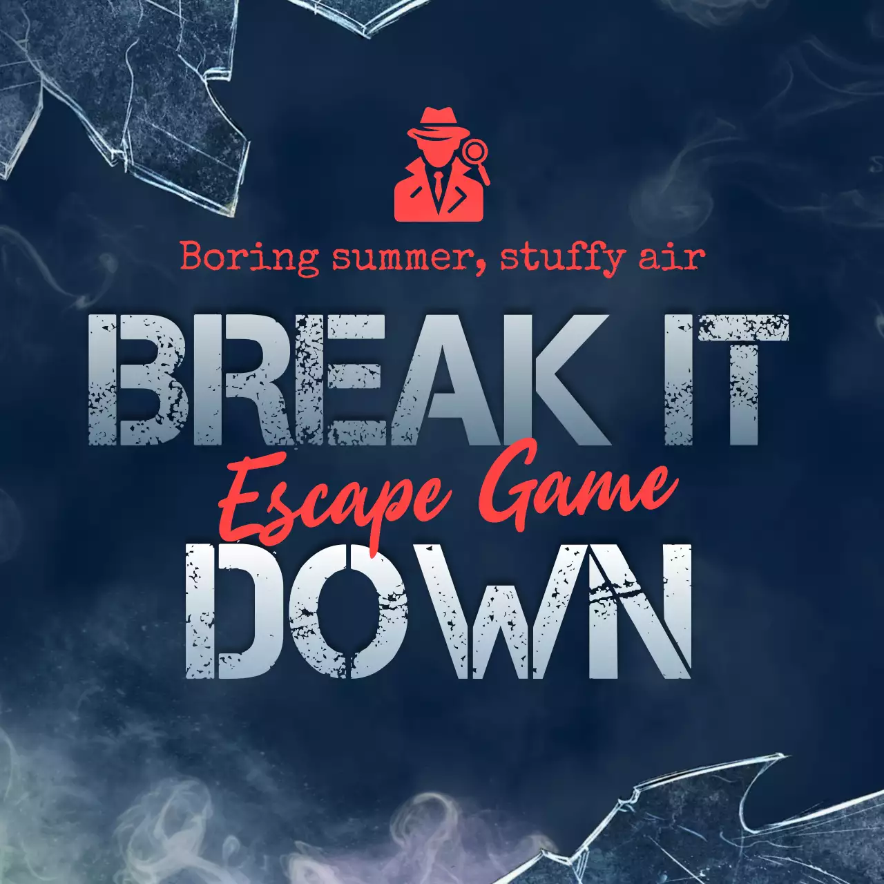 Navy Bold Escape Promotion Social Media Post